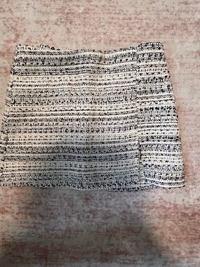Altar'd State Black and White Tweed Mini Skirt